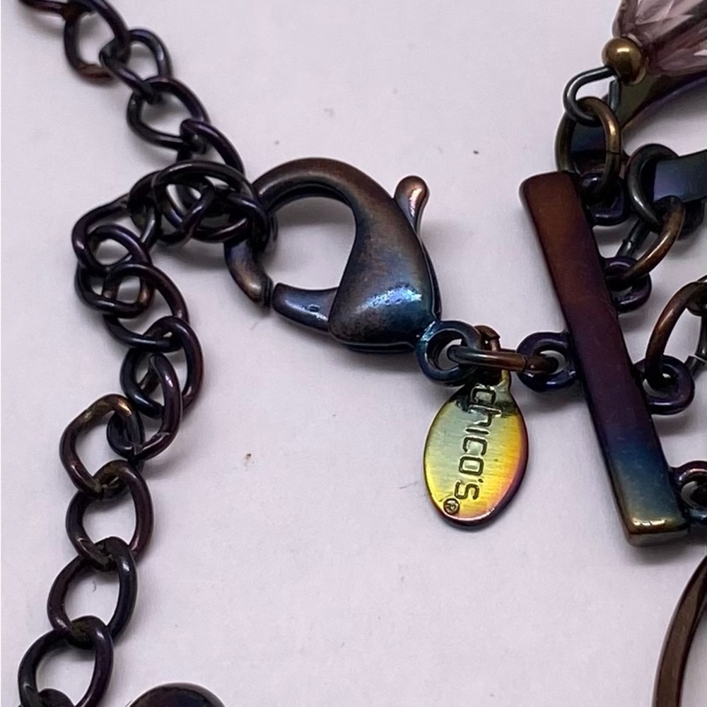 Chicos Statement Necklace Modern Multi Strand Lay… - image 4